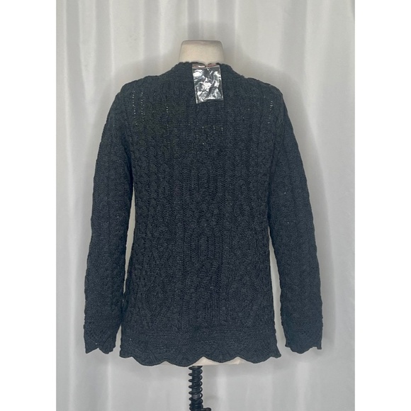 NEW!! ARANCRAFTS Aran Crafts Merino Wool Gray Cardigan Sweater XXS XX-Small - Picture 7 of 11